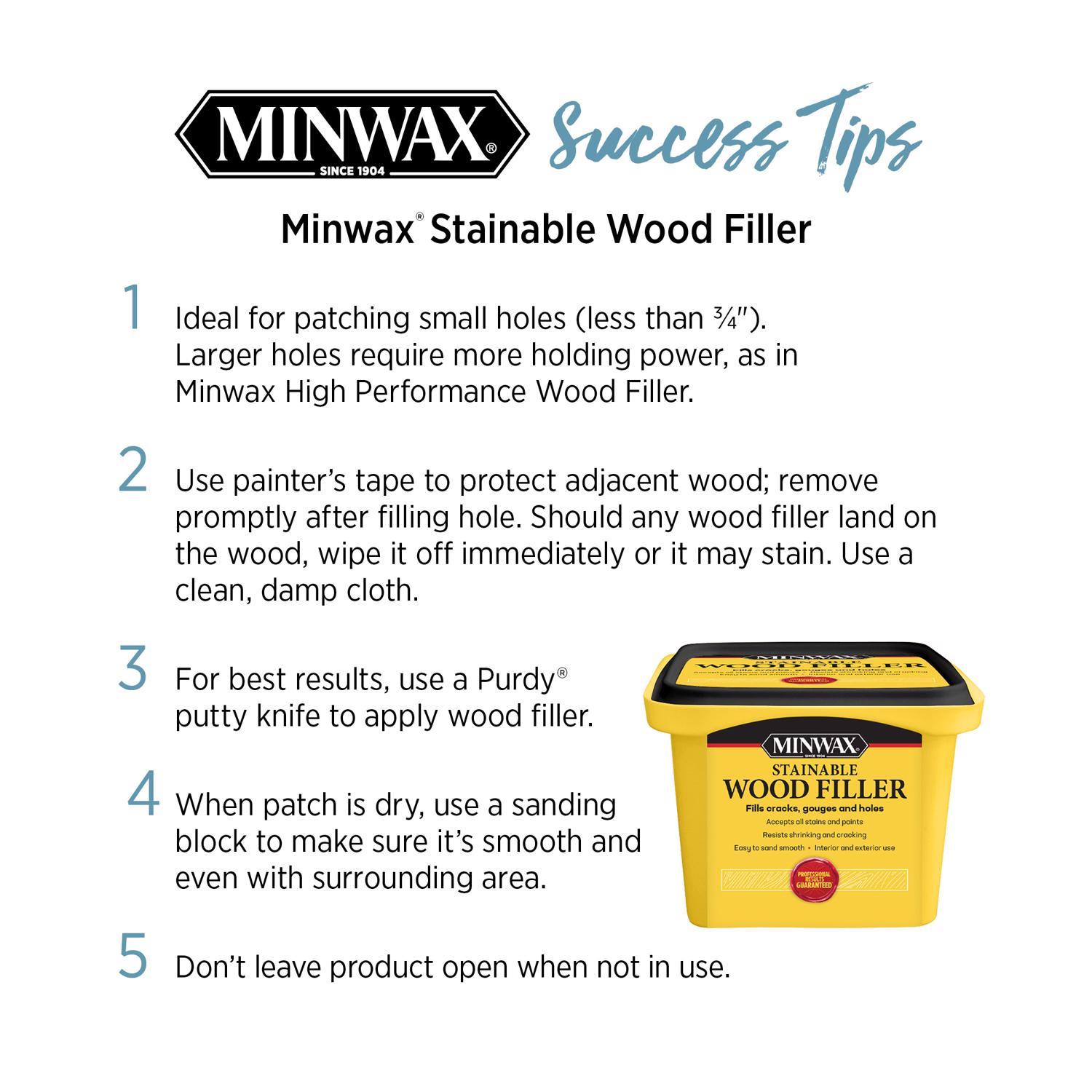 Minwax Stainable Natural Wood Filler 1 oz