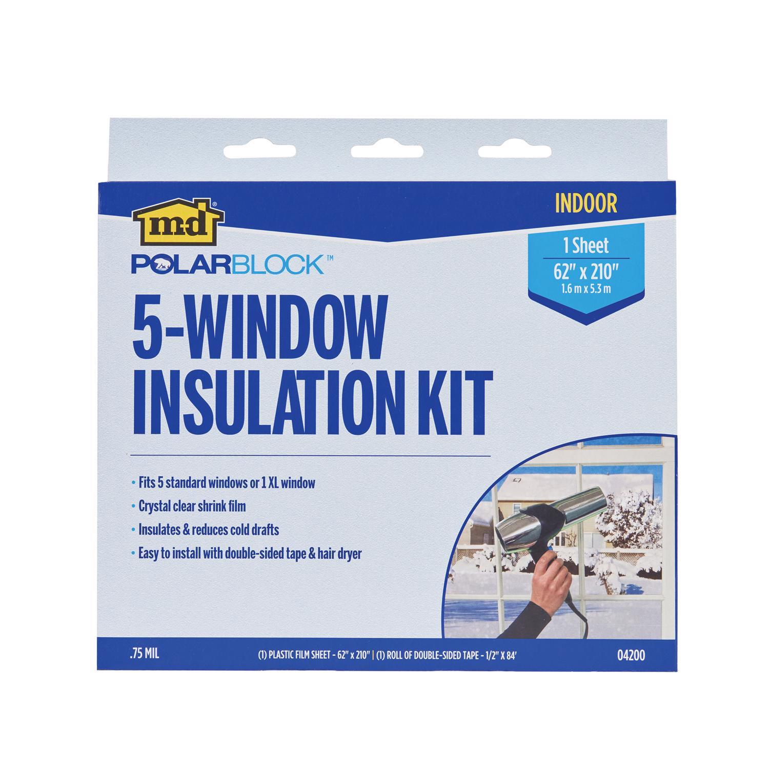 M-D Polar Block Clear 5-Window Indoor Insulation Kit 62 in. W X 210 in. L
