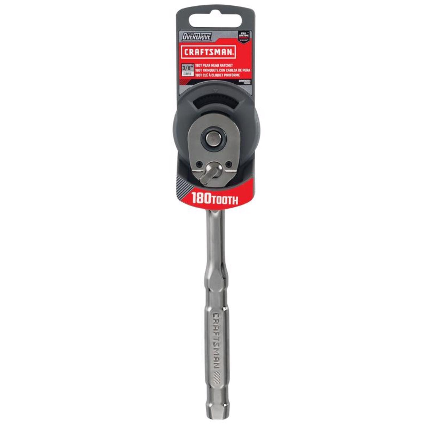 Craftsman OVERDRIVE 3/8 in. drive Pear Head Ratchet 180 teeth