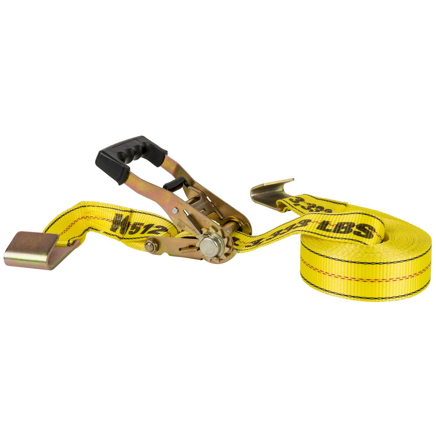 Keeper 2 in. W X 27 ft. L Yellow Ratchet Tie Down Strap 3333 lb 1 pk