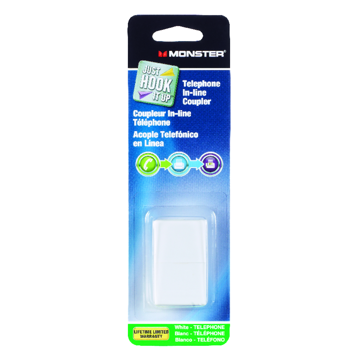 Monster Just Hook It Up 0 ft. L White Modular In Line Coupler