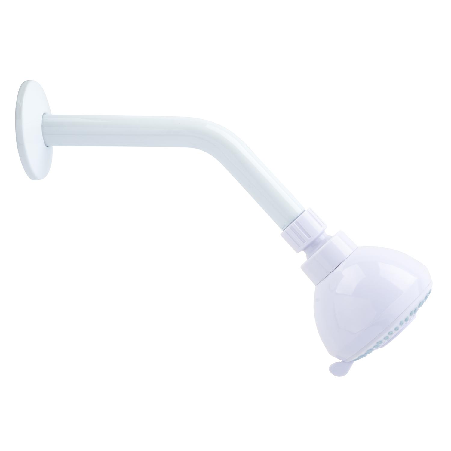 OakBrook White PVC 3 settings Wallmount Showerhead 1.8 gpm