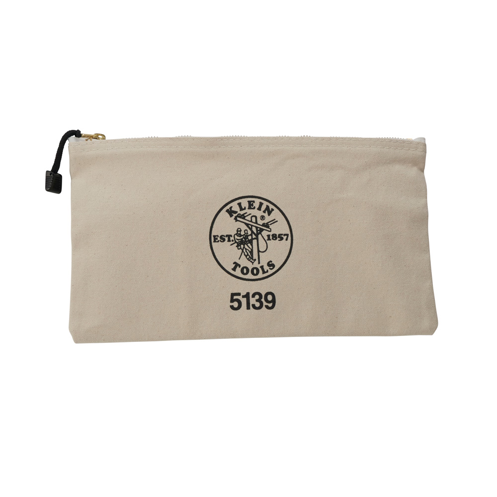 Klein Zipper Bag, Canvas Tool Pouch to 12.5 x 7 x 0.7 -in.