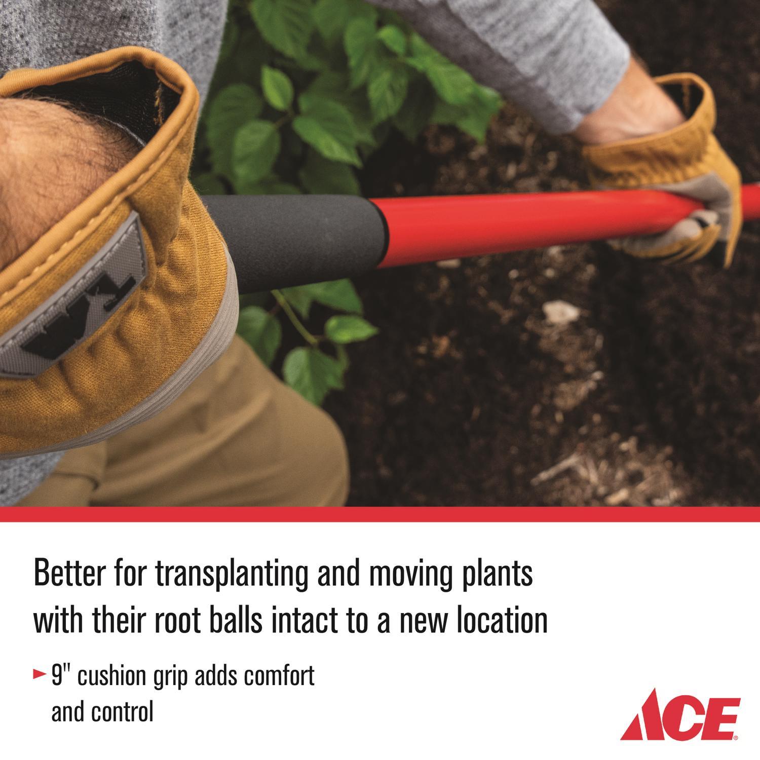 Ace 57.25 in. Steel Round Digging Shovel Fiberglass Handle
