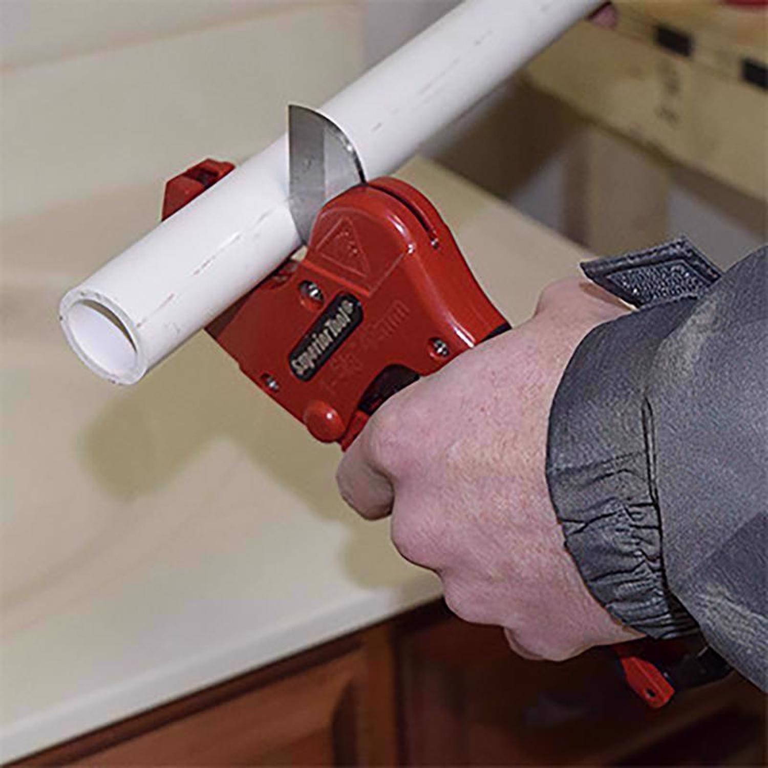 Superior Tool 1-5/8 in. Ratcheting Pipe Cutter 10 in. L Black/Red 1 pc