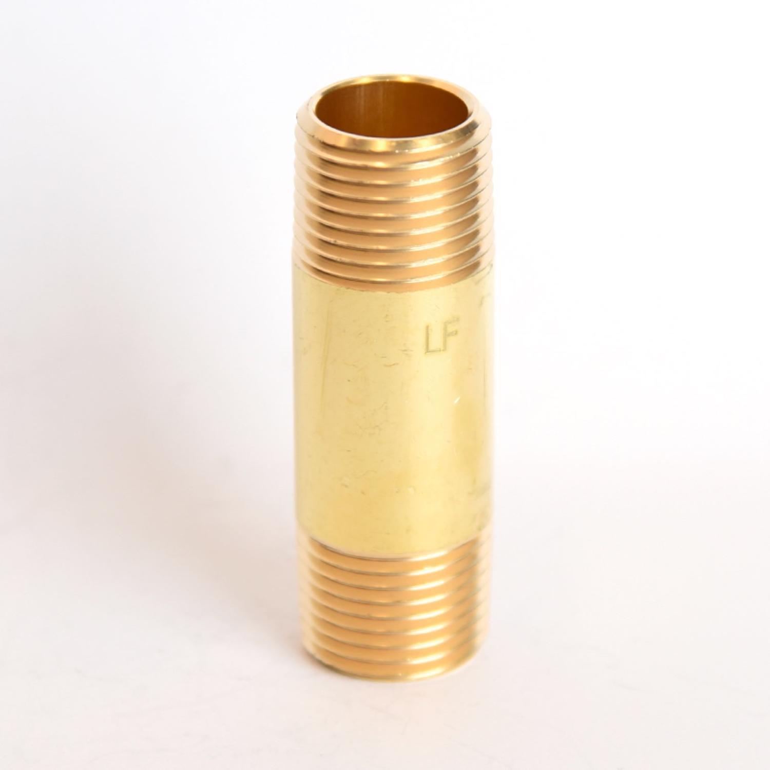 ATC 1/2 in. MPT 1/2 in. D MPT Yellow Brass Nipple 2-1/2 in. L