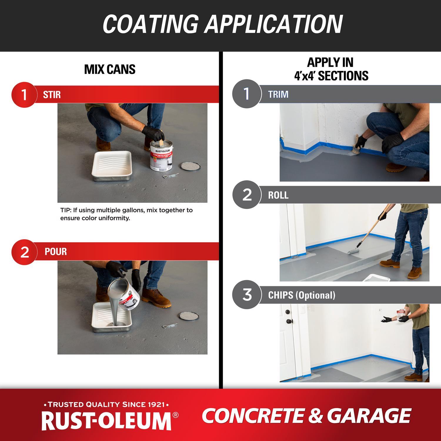 Rust-Oleum Satin Tint Base Water-Based Acrylic Concrete & Garage Floor Paint 1 gal