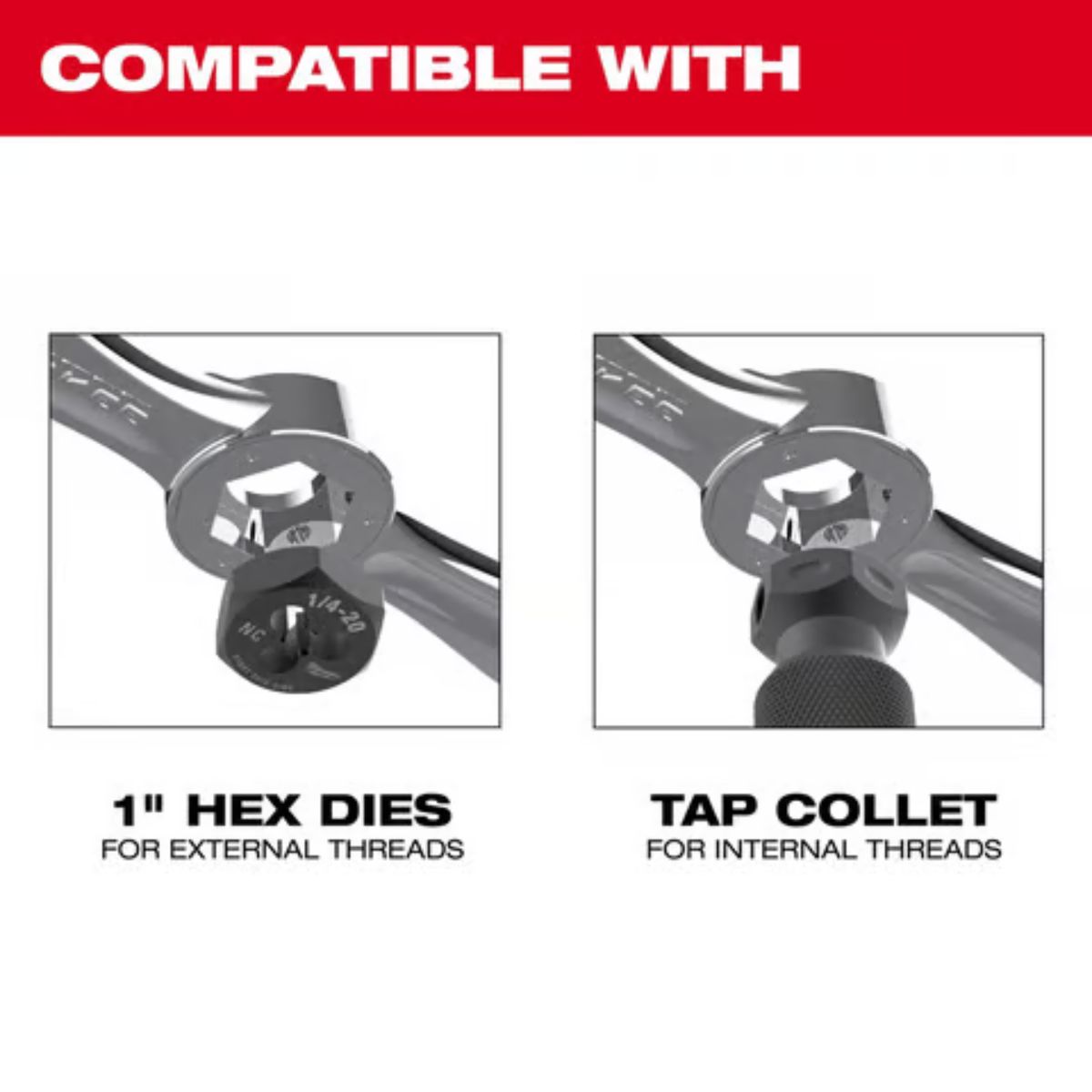 Milwaukee HEX-LOK 1/4-1/2 in. 2-in-1 Tap and Die Handle with Collet