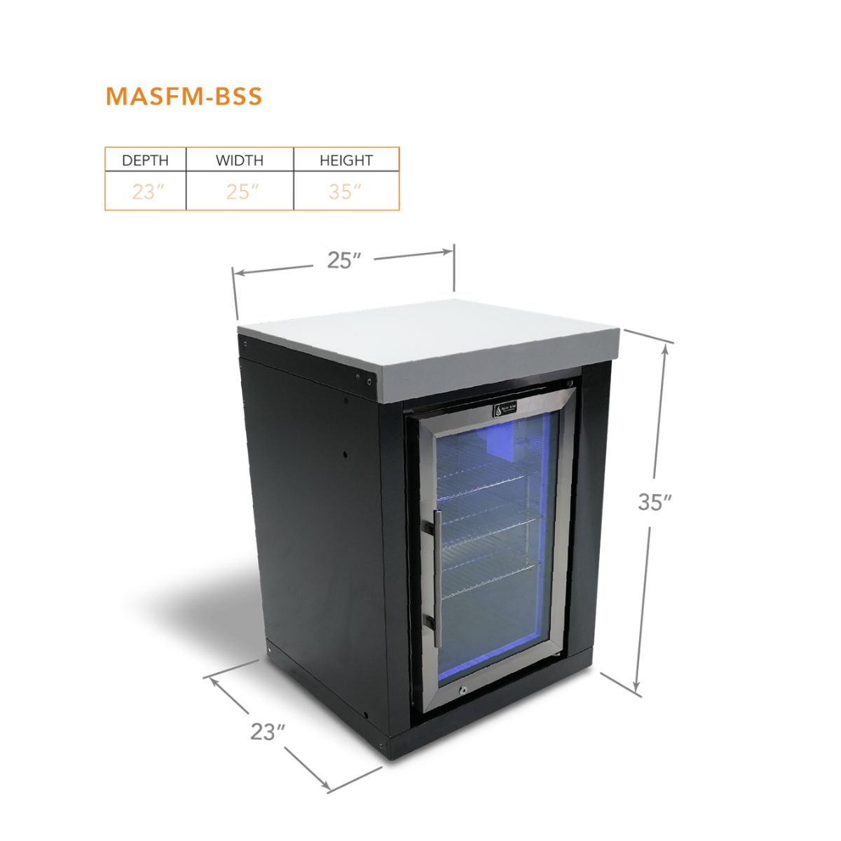 Mont Alpi Black Stainless Steel Fridge Cabinet Module