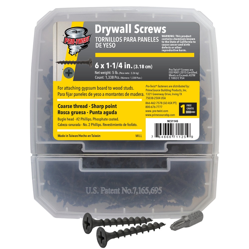 Pro-Twist #6 x 1-1/4-in Bugle Coarse Thread Drywall Screws 5lb 1338 pk