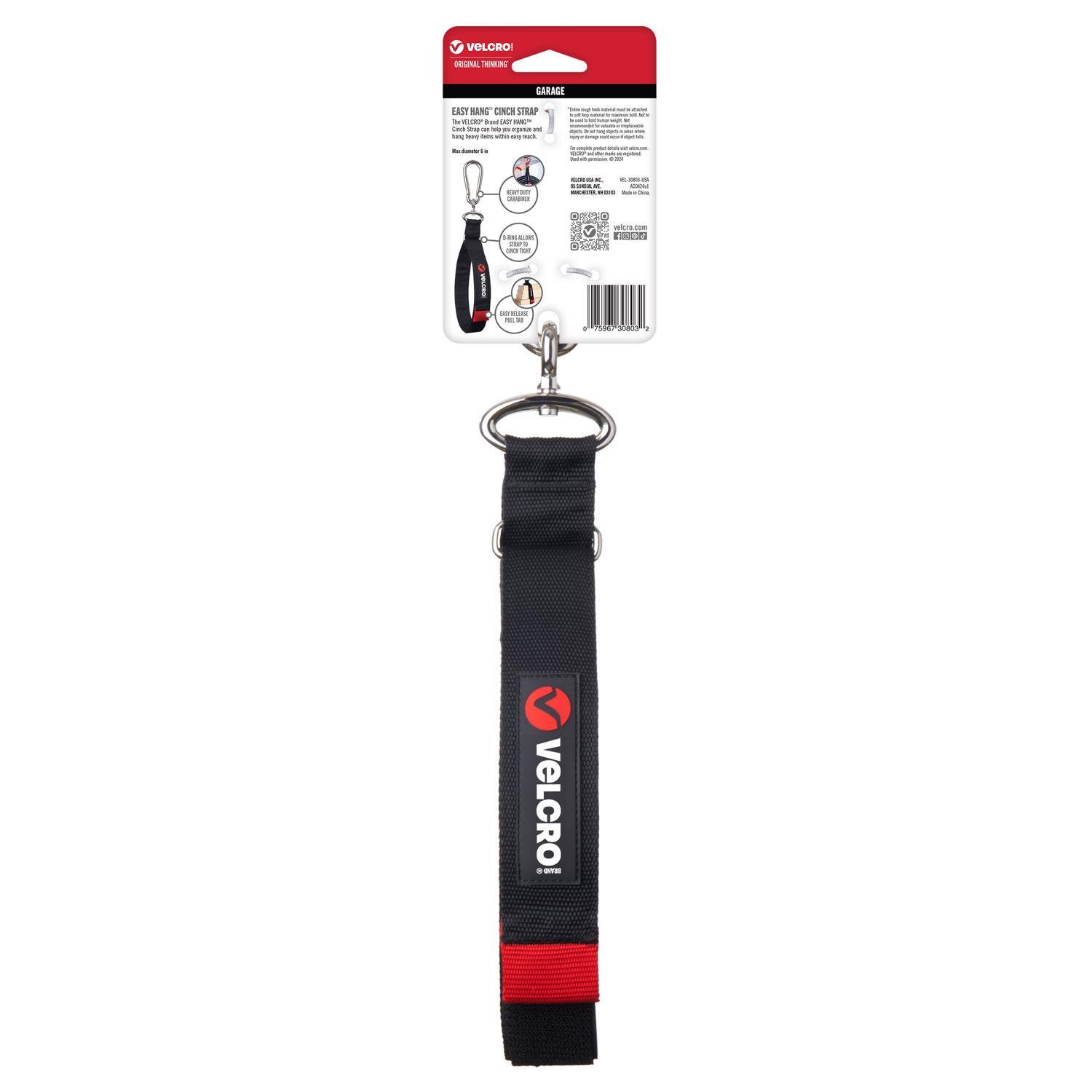 VELCRO Brand Easy Hang 30 in. L Zinc-Plated Black Nylon/Steel Large Storage Strap 350 lb. cap. 1 pk