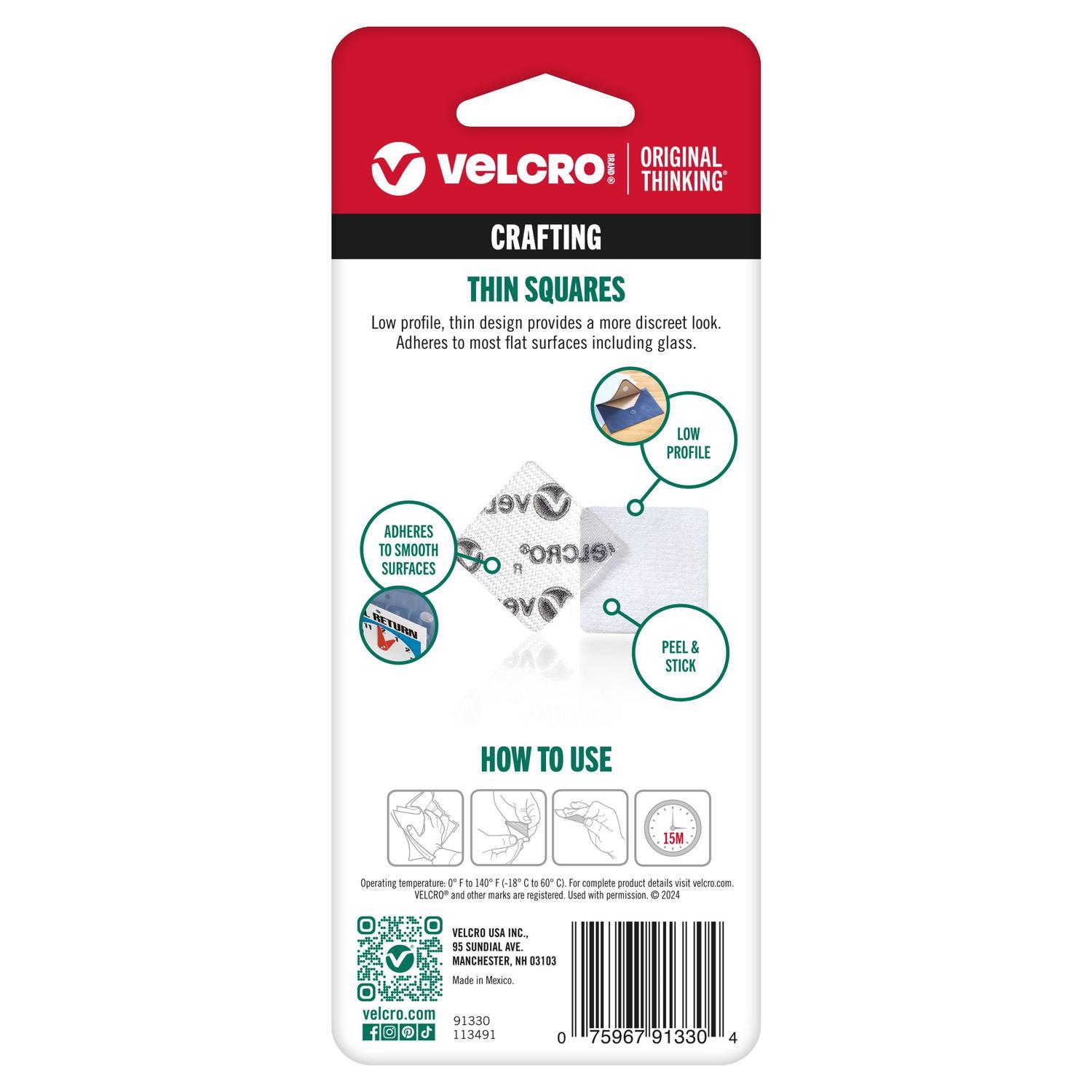 VELCRO Brand Thin Clear Small Nylon Hook and Loop Fastener 7/8 in. L 12 pk