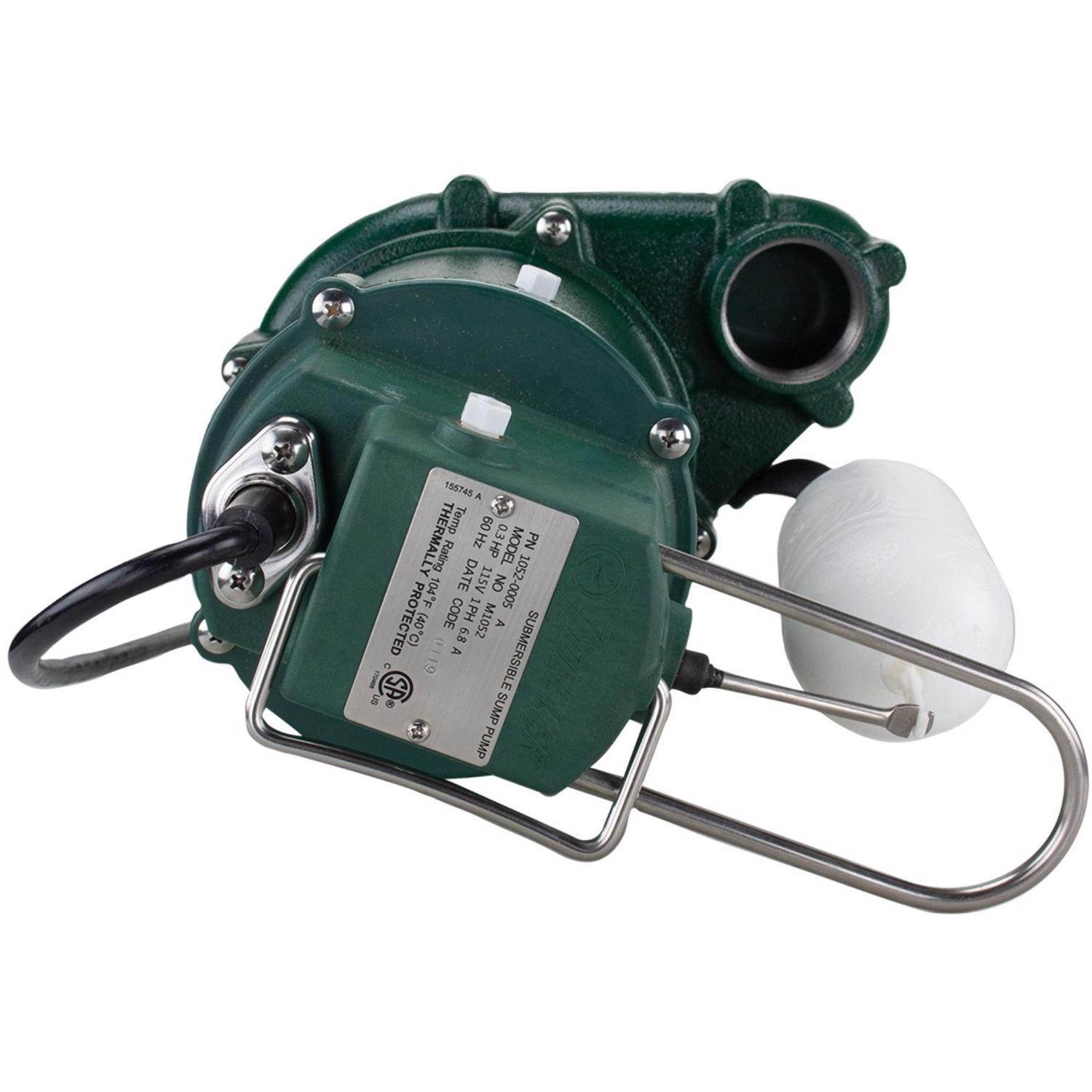 Zoeller 1/3 HP 2880 gph Cast Iron Vertical Float Switch AC Submersible Sump Pump 9 ft&sup3;