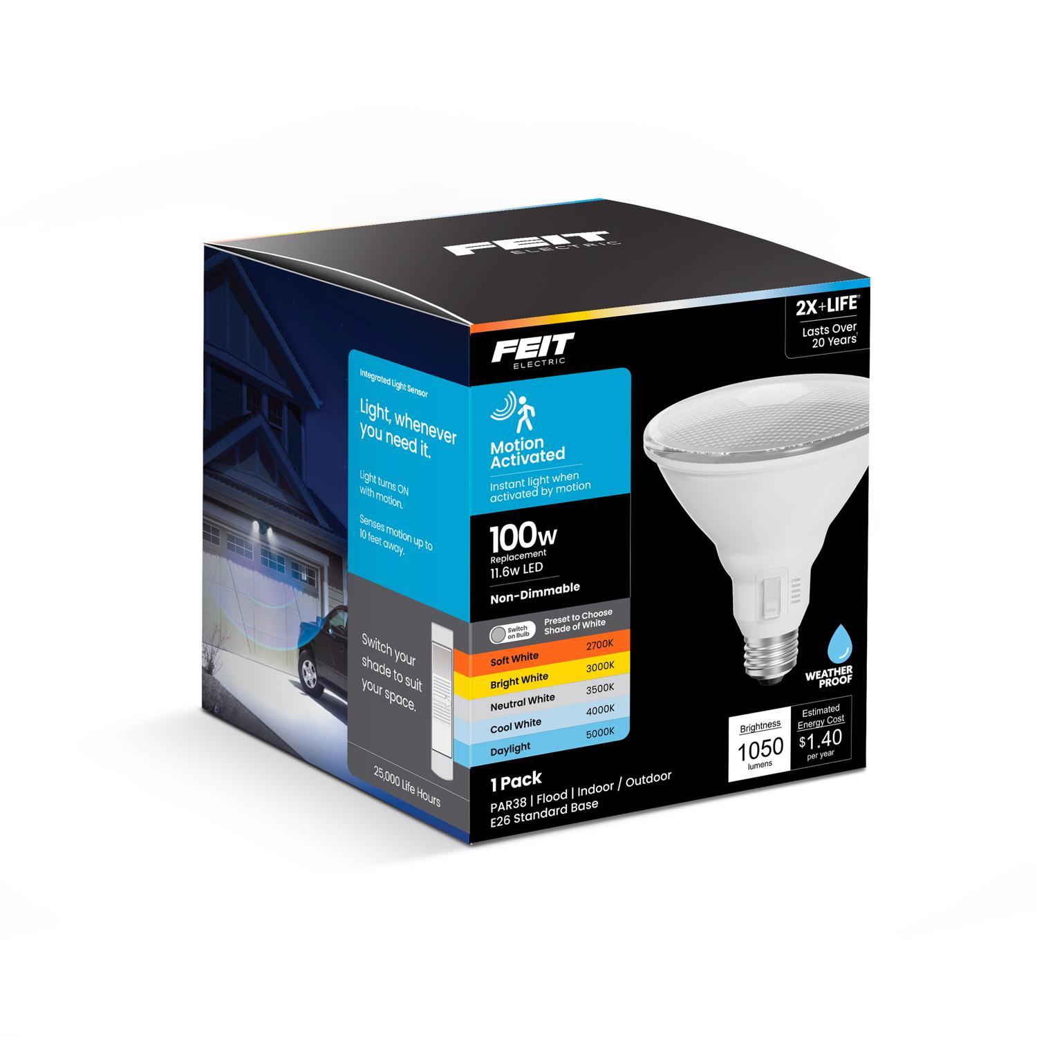 Feit PAR38 E26 (Medium) LED Motion Activated Bulb Color Changing 100 Watt Equivalence 1 Pack