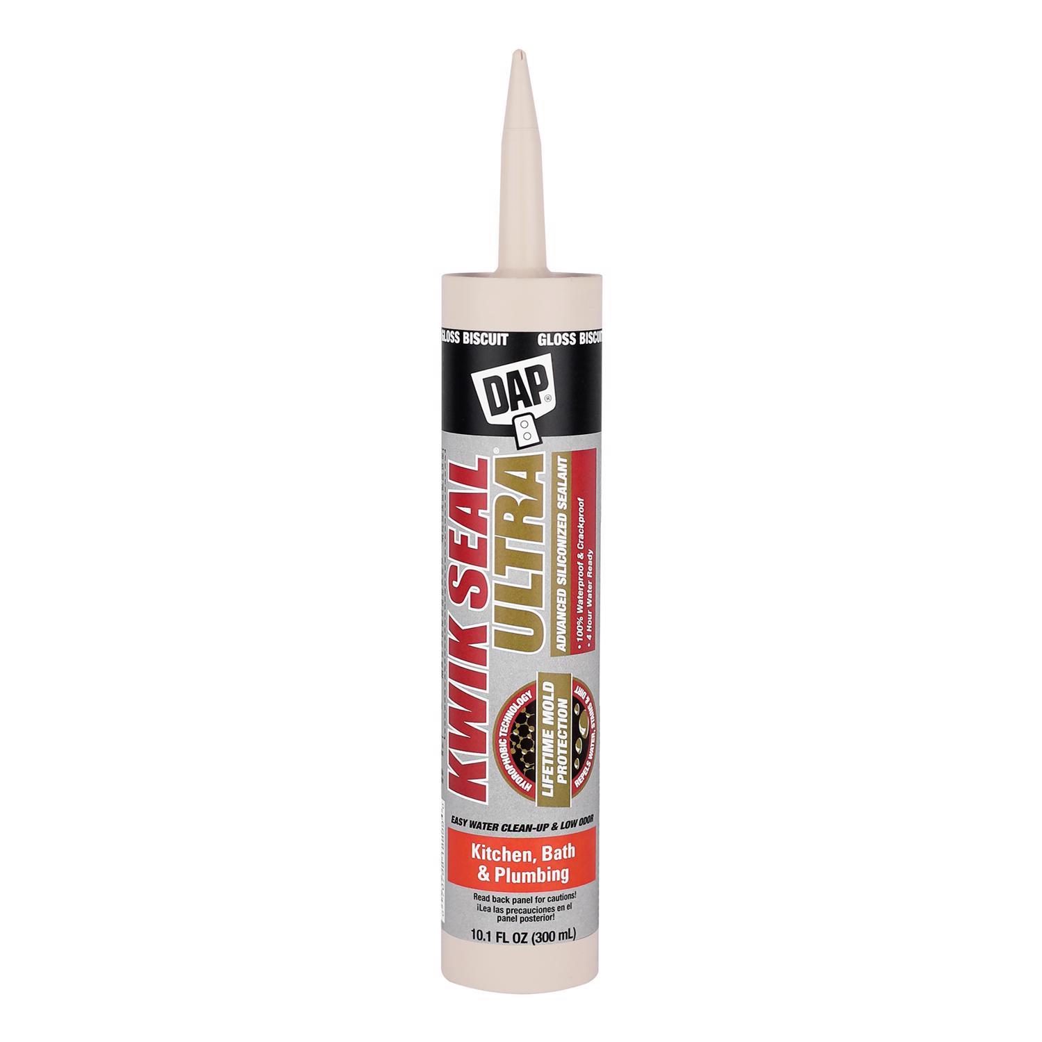 DAP Kwik Seal Ultra Biscuit Siliconized Acrylic Kitchen and Bath Sealant 10.1 oz