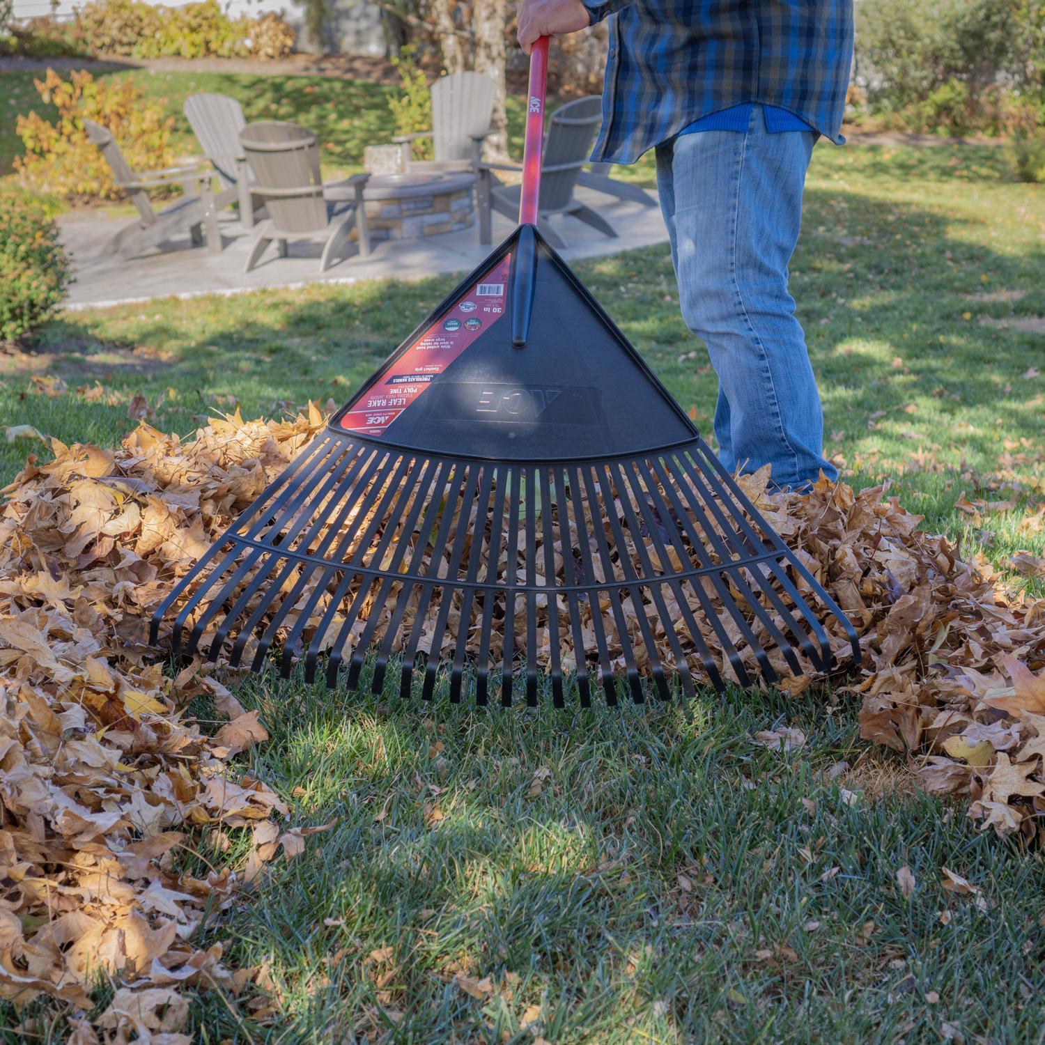 Ace 69.75 in. 30 Tine Poly Rake Fiberglass Handle