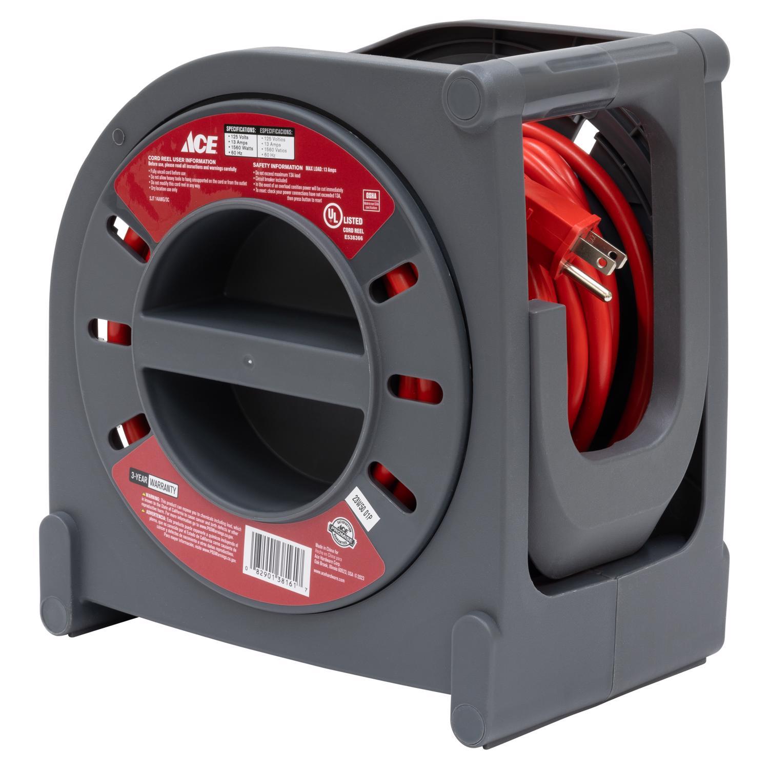 Ace 40 ft. L Plastic Cord Reel