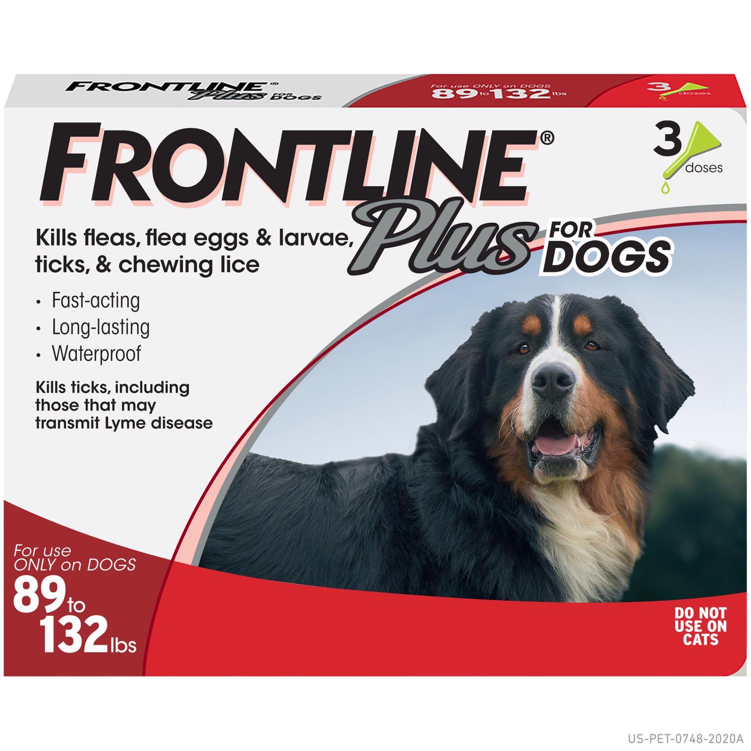 Frontline Plus Liquid Dog Flea and Tick Drops 9.8% Fipronil, 8.8% (S)-methoprene 0.14 oz
