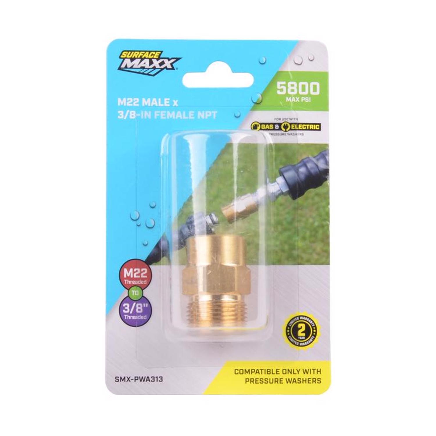 SurfaceMaxx M22 Male x 3/8-in Female NPT Screw Nipple 5800 psi