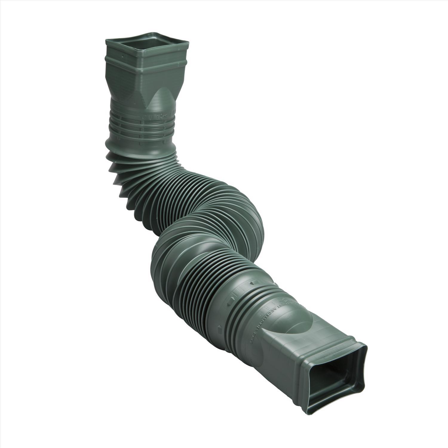 Amerimax Flex-A-Spout 4.5 in. H X 4.5 in. W X 55 in. L Green Vinyl K Downspout Extension