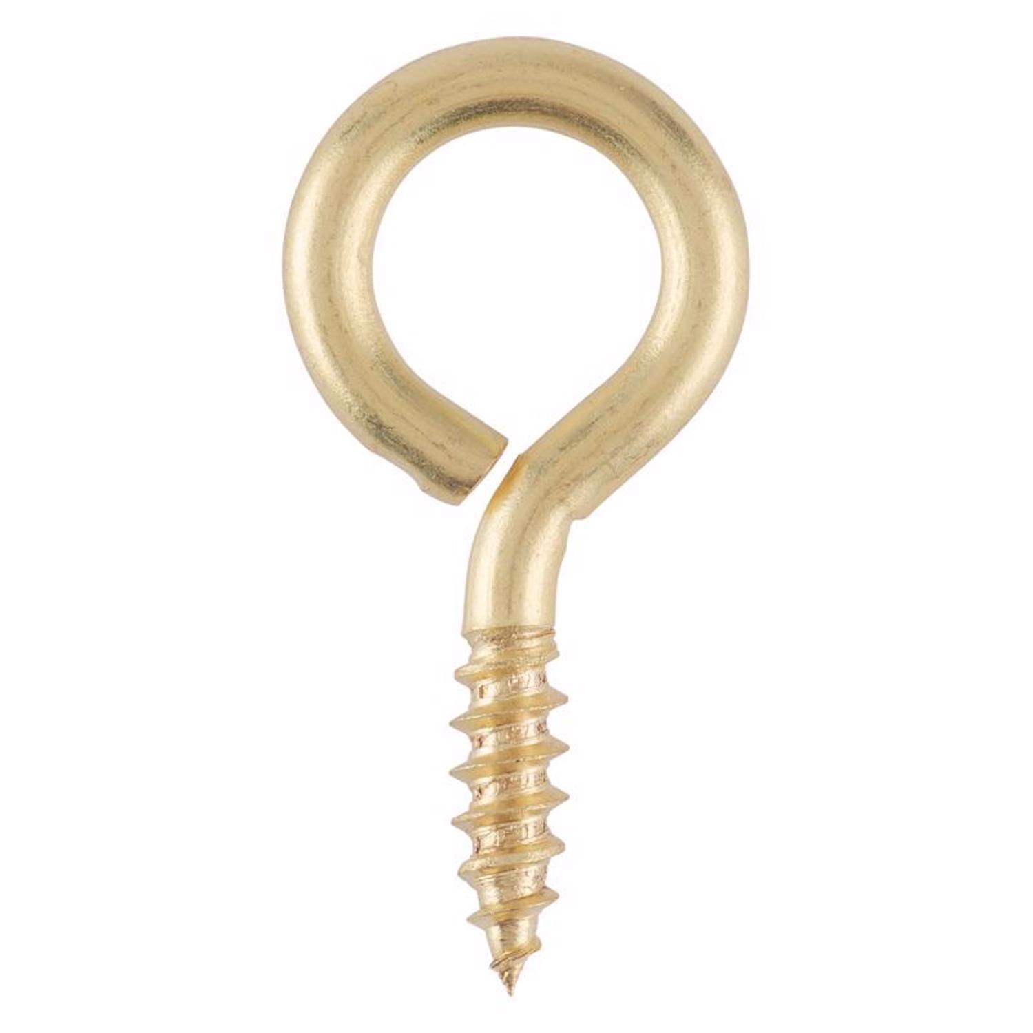 Ace 3/16 in. D X 1-5/8 in. L Polished Brass Screw Eye 45 lb. cap. 3 pk