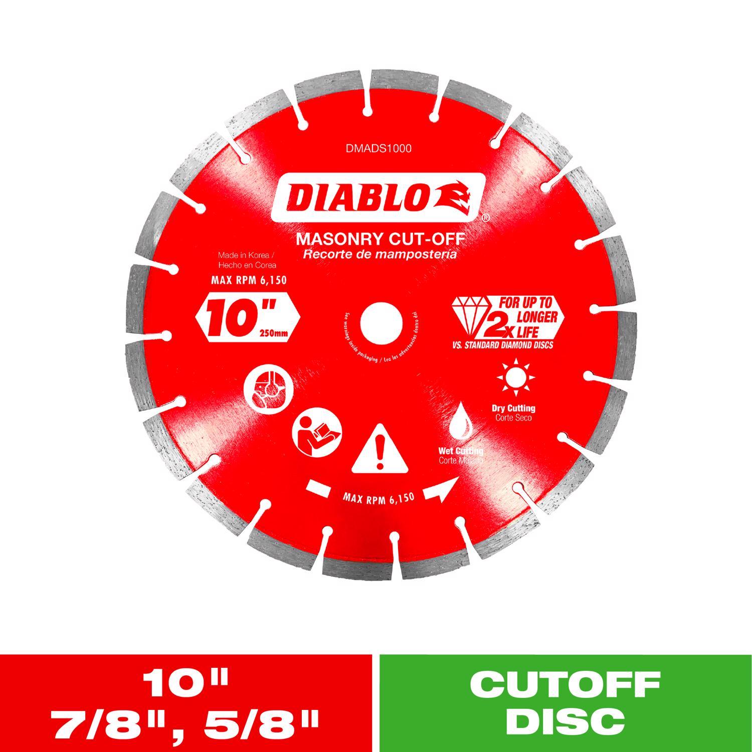 Diablo 10 in. D X 7/8 in. Diamond Segmented Masonry Cut-Off Disc 1 pk