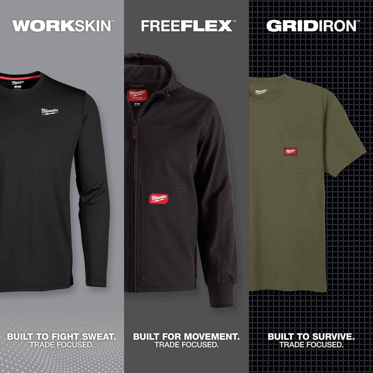 Milwaukee Workskin XXL Long Sleeve Men's Hooded Gray Hooded Sweatshirt