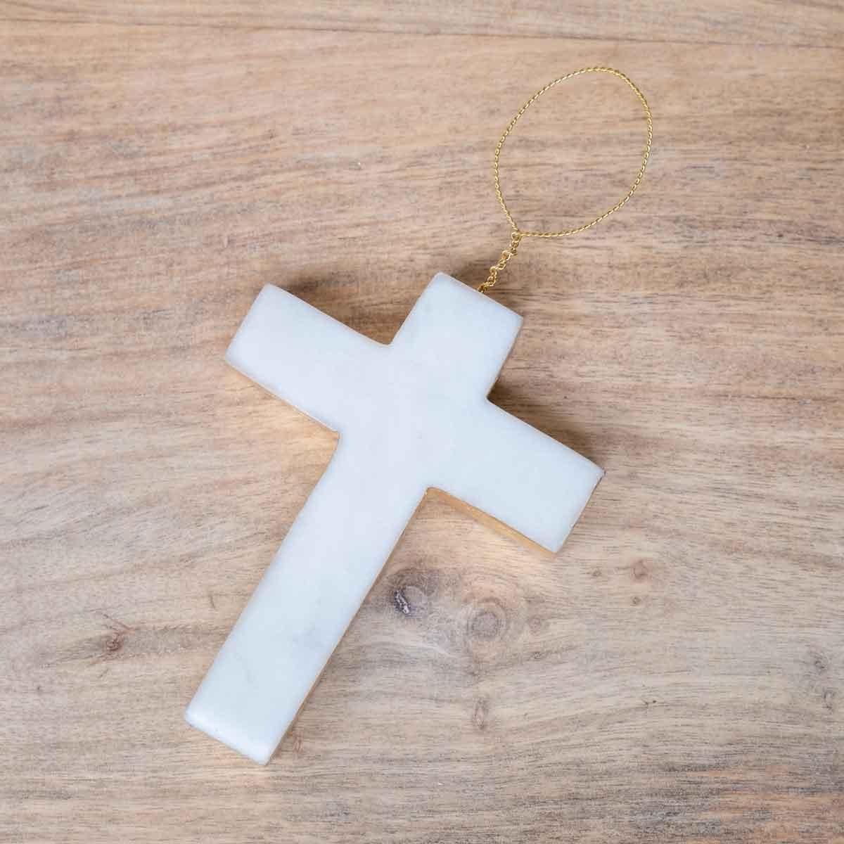 The Royal Standard Cross Marble Ornament