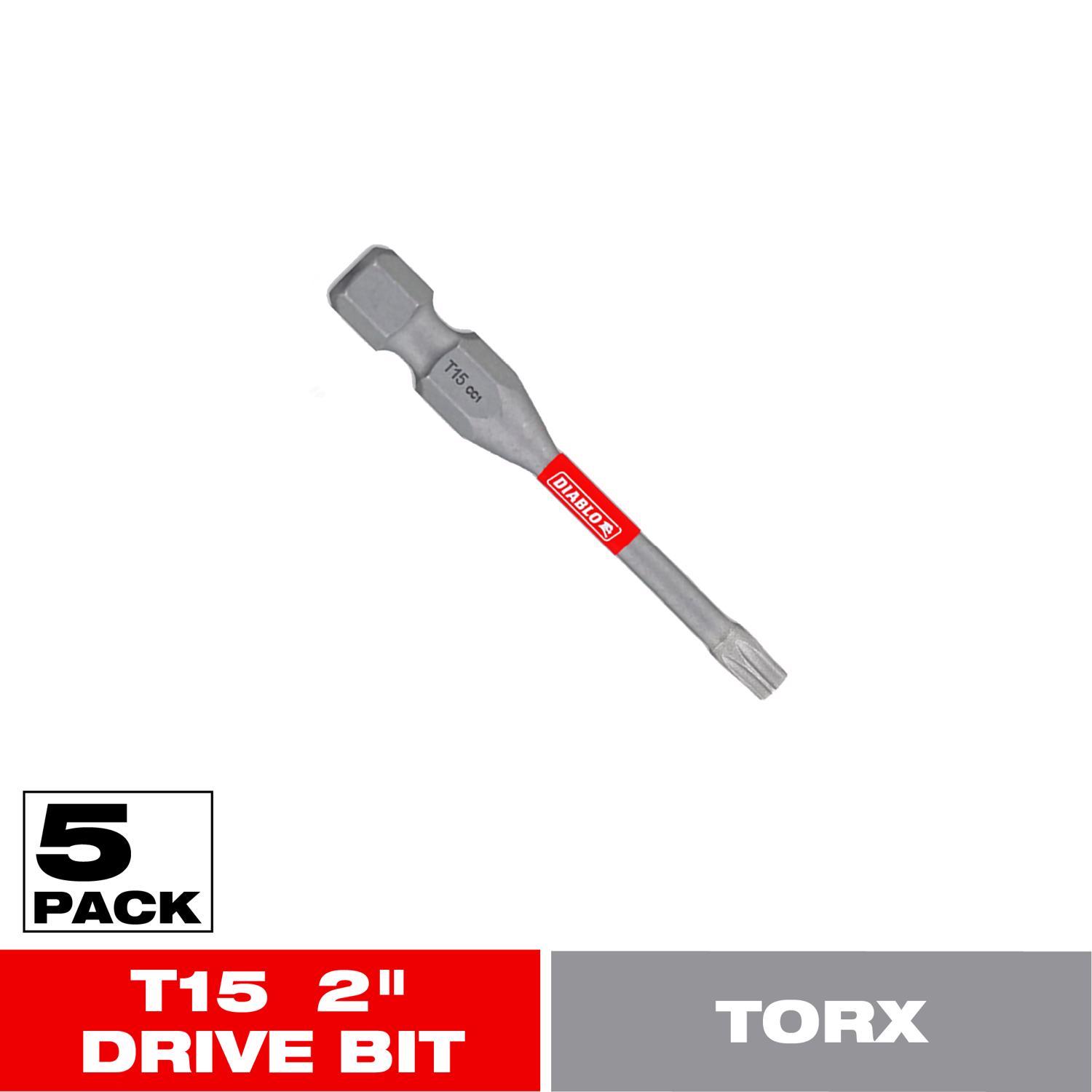 Diablo Torx #15 X 2 in. L Driver Bit Black Oxide 5 pk