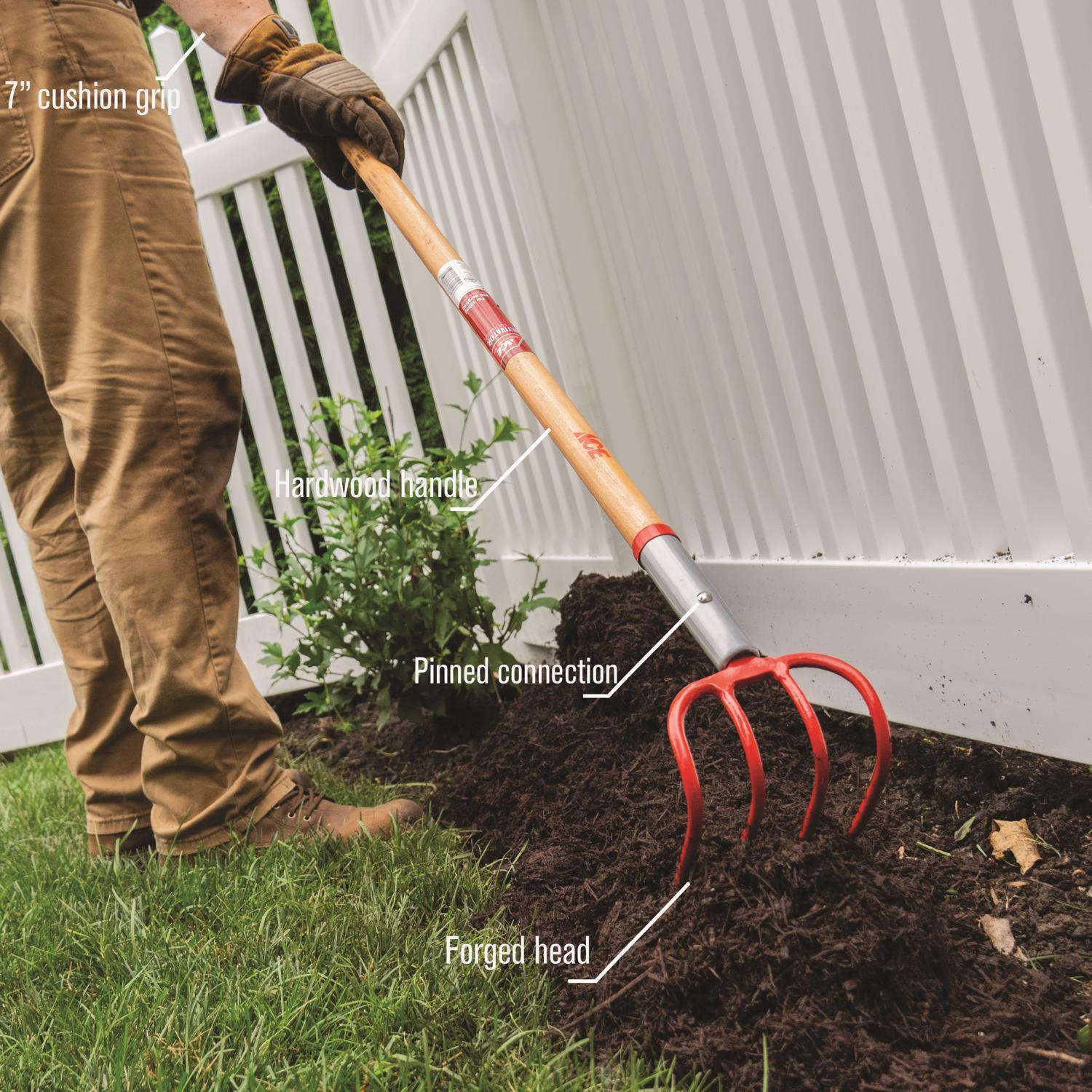 Ace 4 Tine Steel Cultivator 54 in. Wood Handle