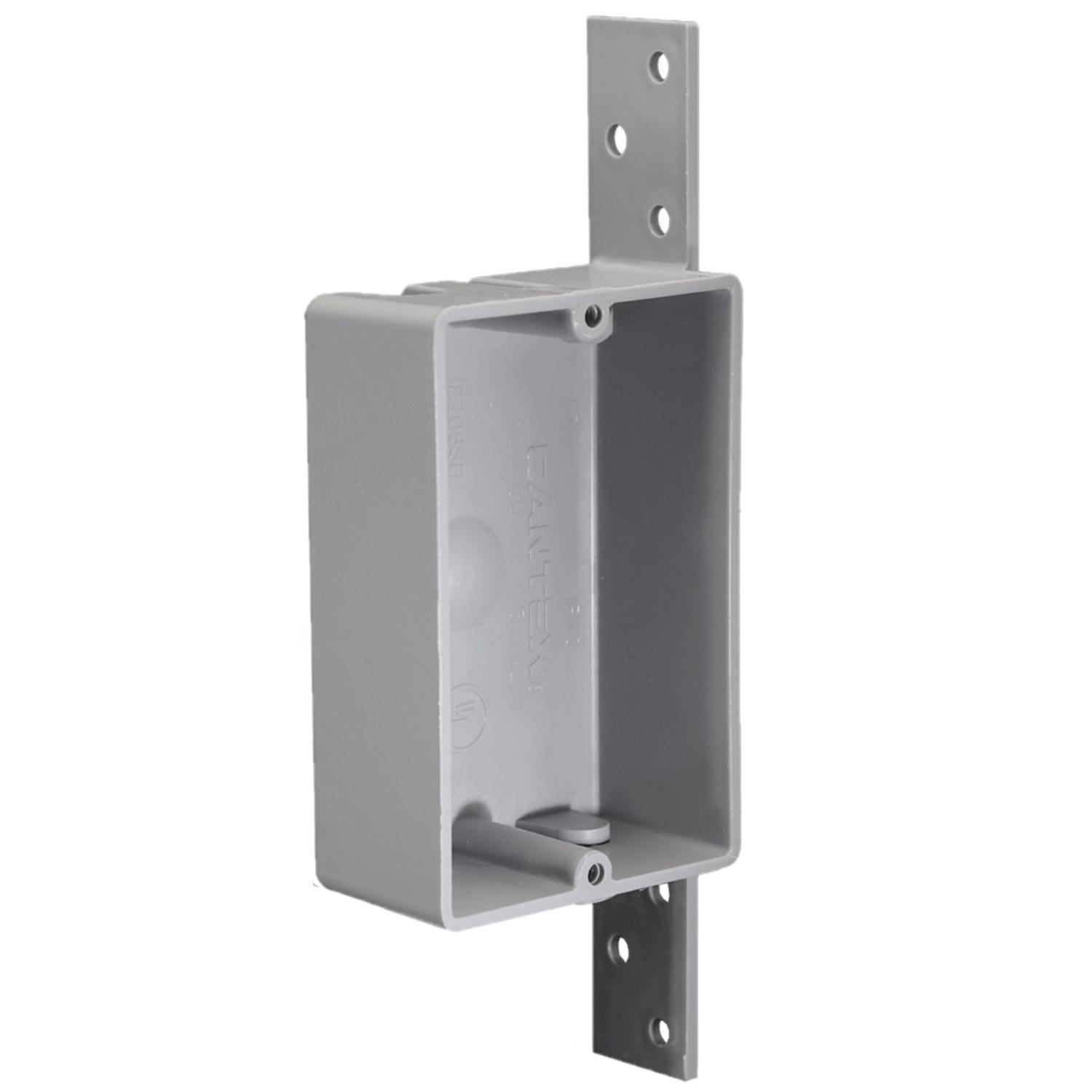 EZ Box Shallow Bracketed PVC Electrical Box 1 Gang 8.0 Cu In 2-3/8"X3-1/2"X1-1/4" 1 Gang