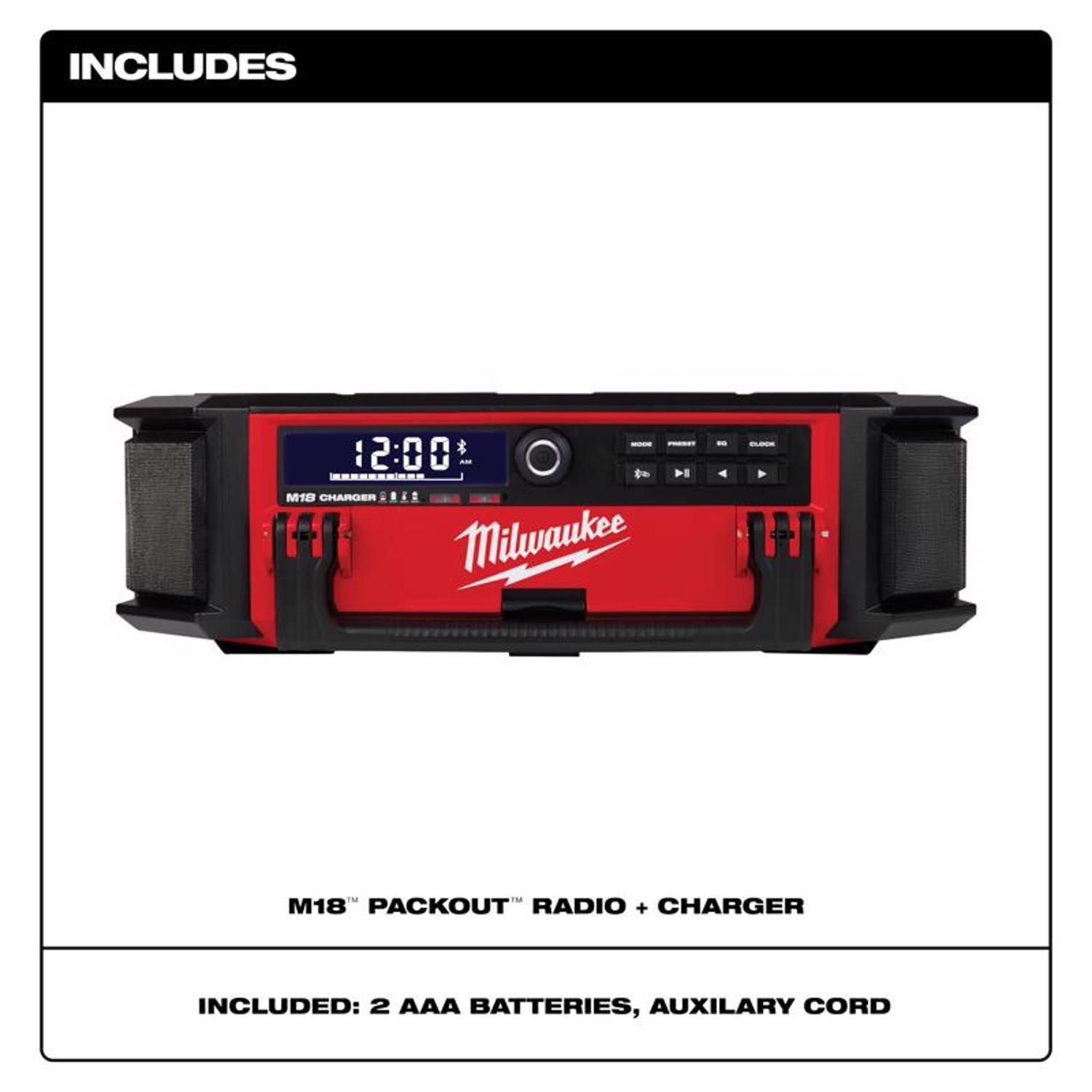 Milwaukee Packout Wireless Bluetooth Weather Resistant Radio + Charger