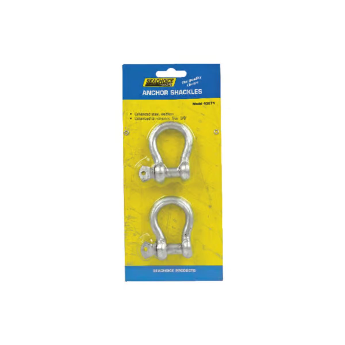 Seachoice Galvanized Steel 11.5 in. L x 3/8 in. W Shackle 2 Pack