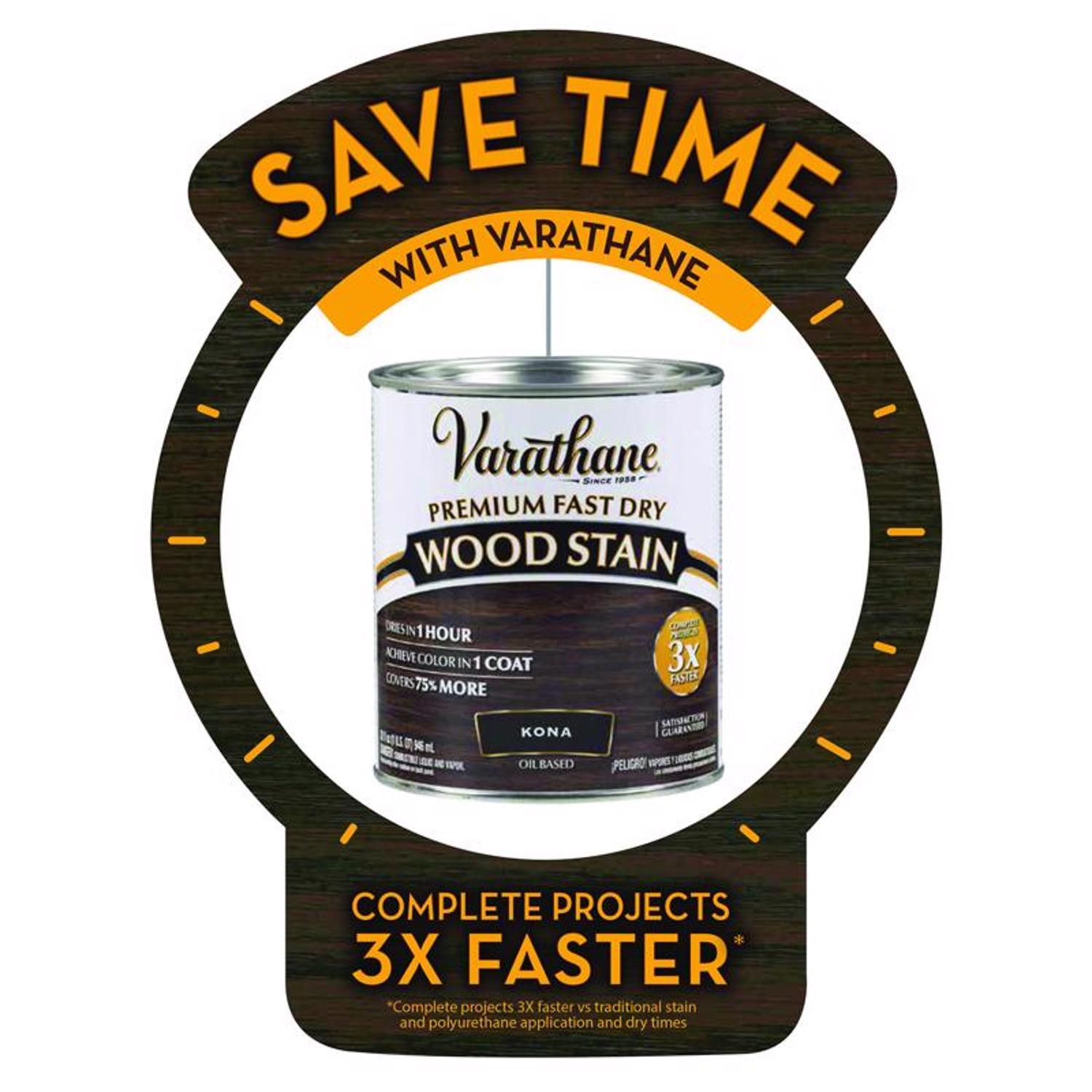 Varathane Premium Ebony Oil-Based Fast Dry Wood Stain 1/2 pt