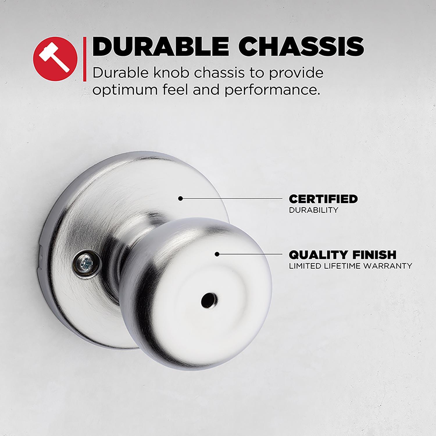 Kwikset Tylo Satin Chrome Privacy Knob Right or Left Handed