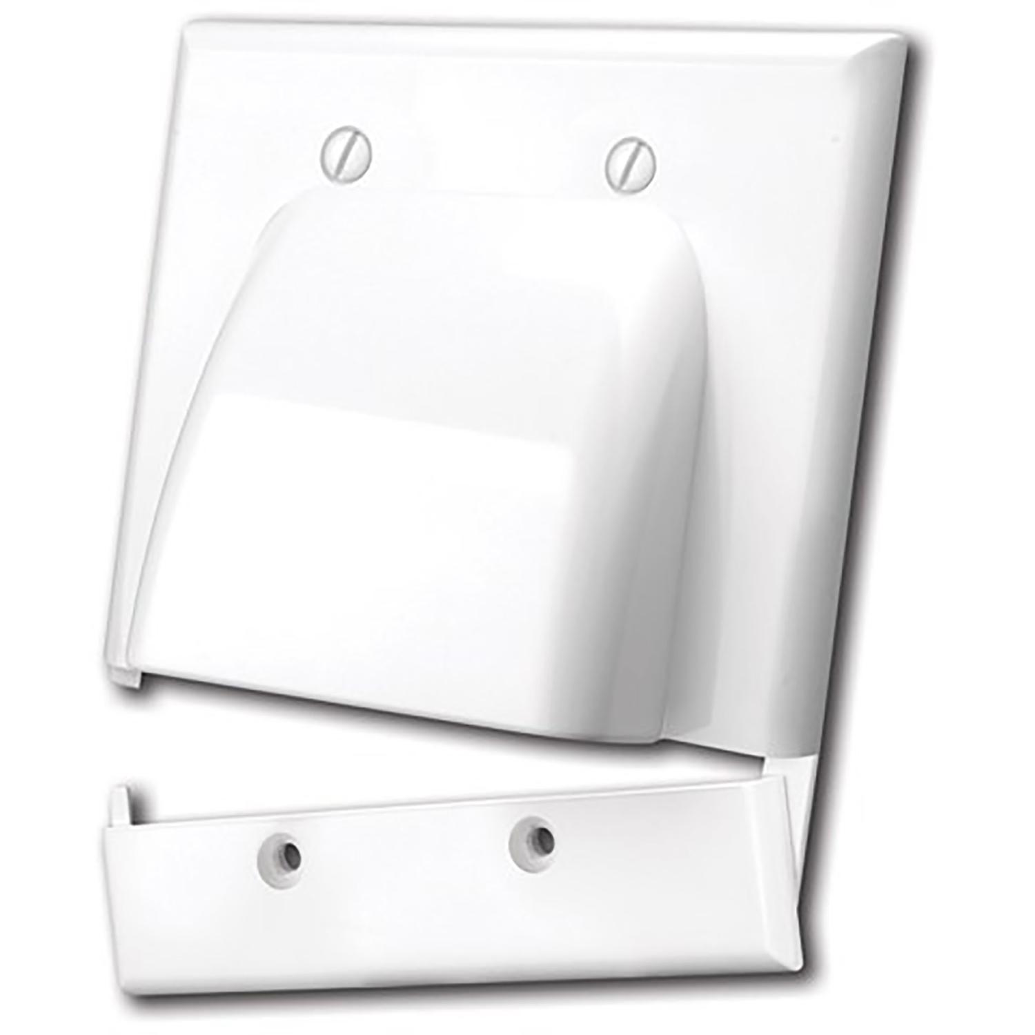 Monster Just Hook It Up White 2 gang Plastic Cable/Telco Wall Plate 1 pk