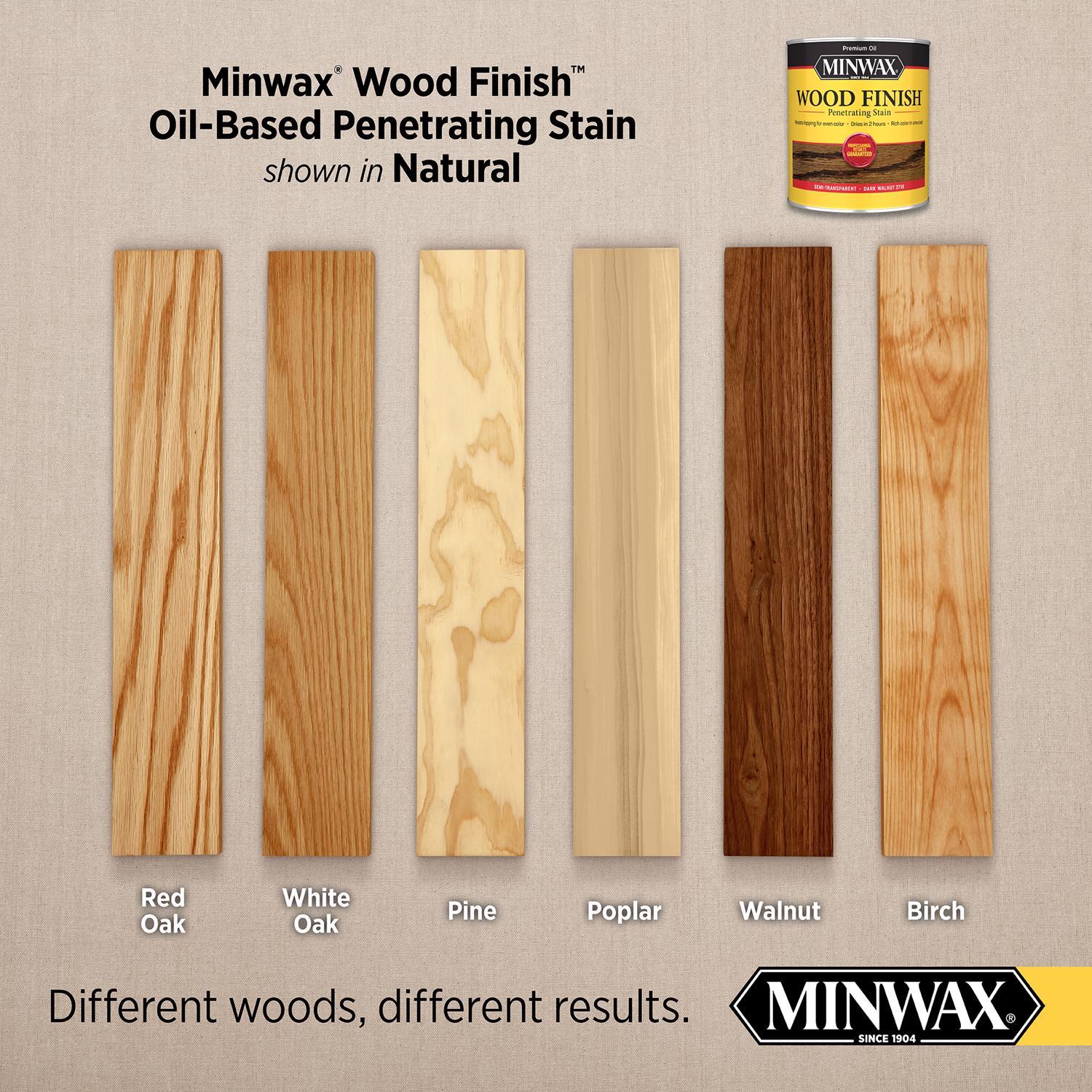 Minwax Wood Finish Semi-Transparent Natural Oil-Based Penetrating Wood Stain 1 qt