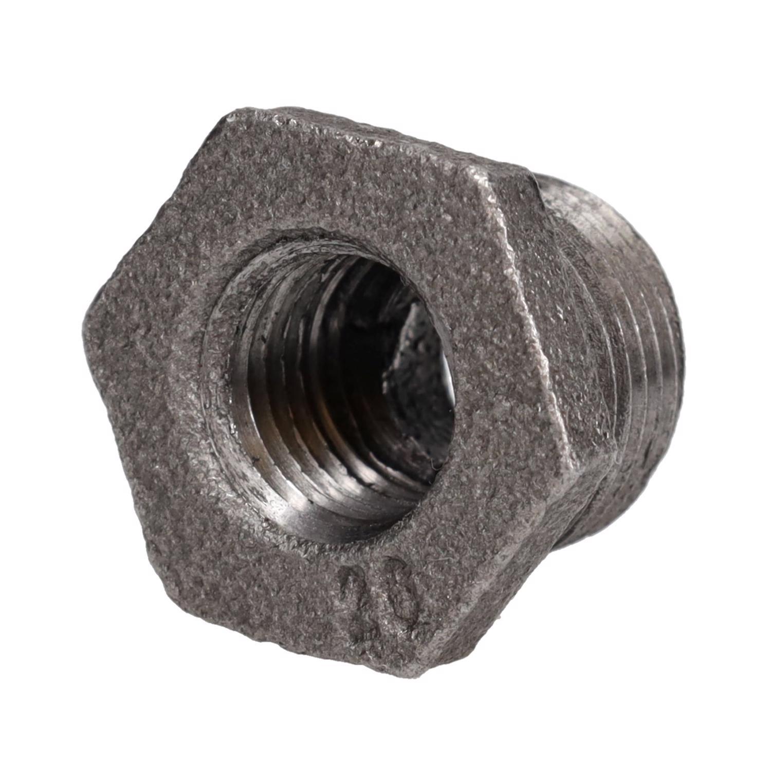 STZ Industries 3/8 in. MIP each X 1/4 in. D FIP Black Malleable Iron Hex Bushing