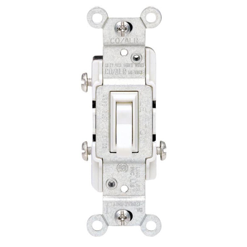Leviton CO/ALR 15 amps Toggle Switch White 1 pk