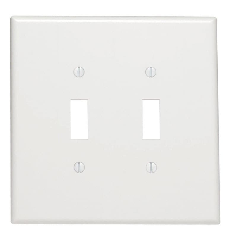 Leviton White 2 gang Thermoset Plastic Toggle Wall Plate 1 pk