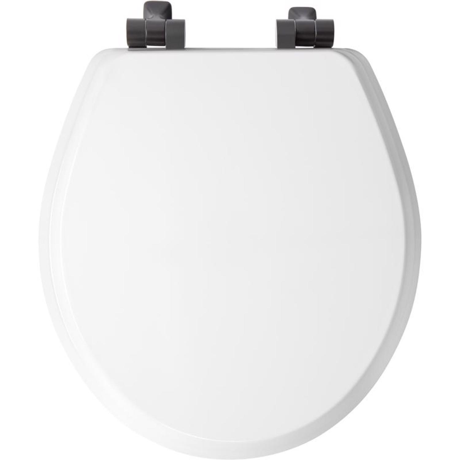 Mayfair by Bemis Benton Slow Close Round White Enameled Wood Toilet Seat
