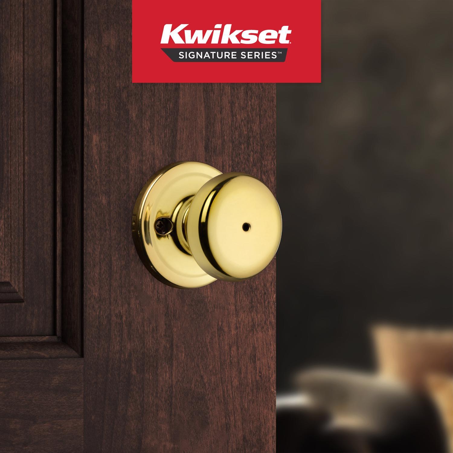 Kwikset Juno Polished Brass Privacy Lockset 1.75 in.