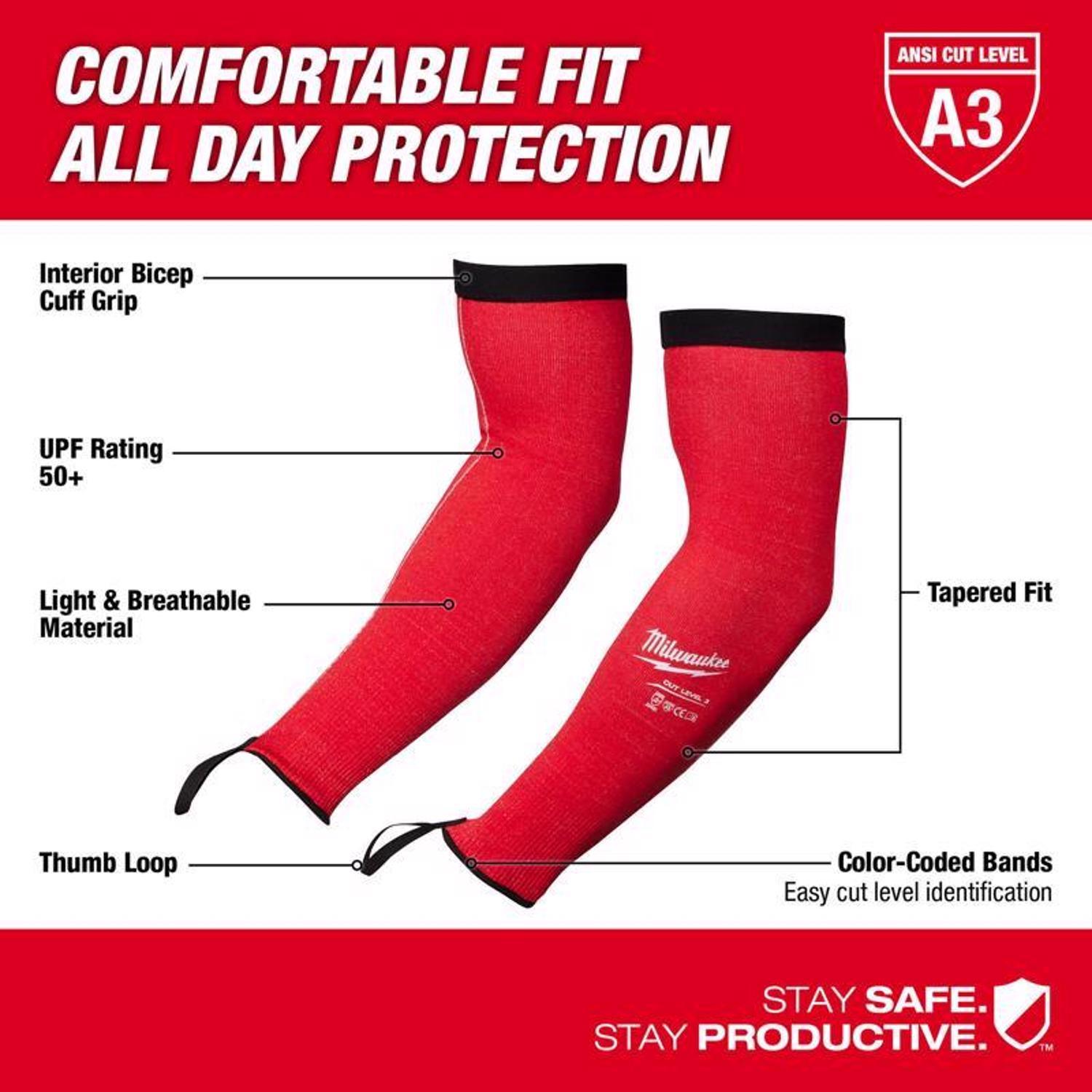 Milwaukee Cut-Resistant Arm Sleeve Red