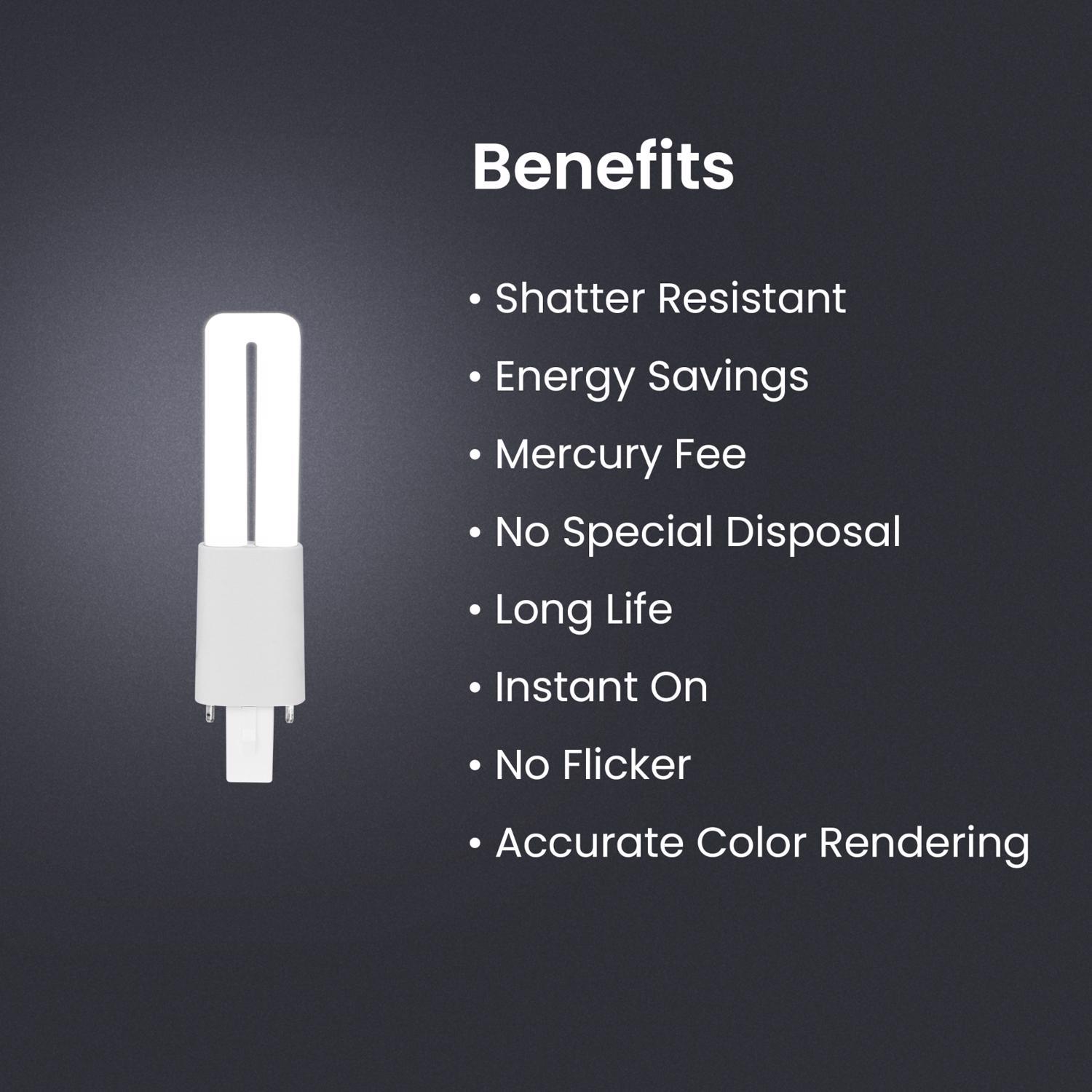 Feit LED Linear PL G23 LED Tube Light Soft White 7 Watt Equivalence 1 pk