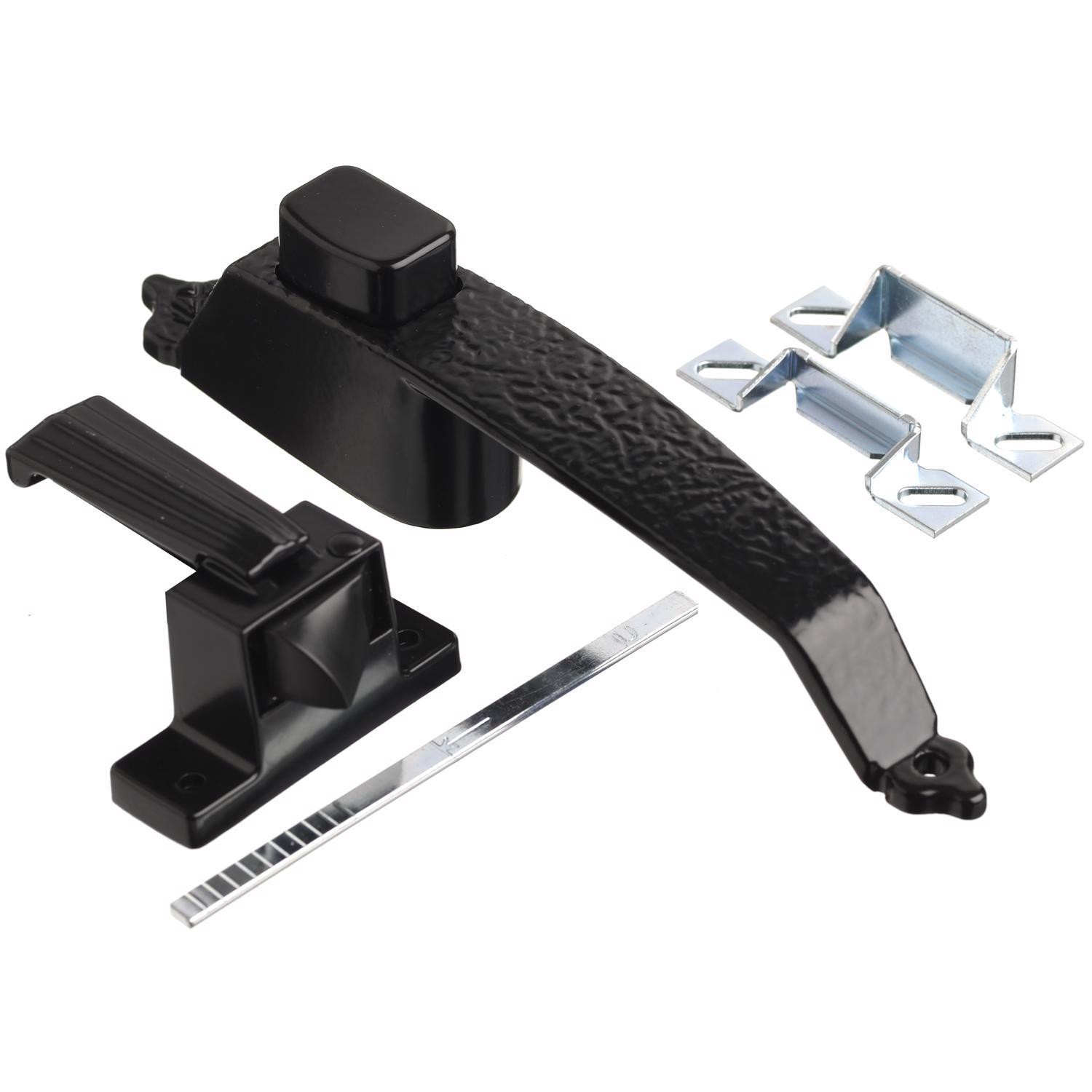 Ace Bare Black Steel Push Button Latch 1 pk