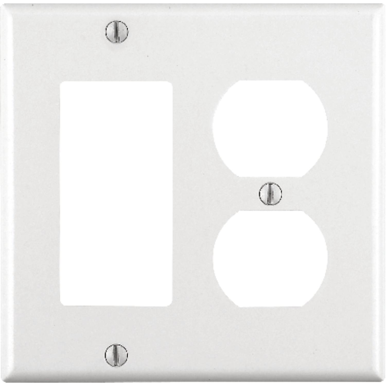 Leviton White 2 gang Thermoset Plastic Decorator/Duplex Wall Plate 1 pk