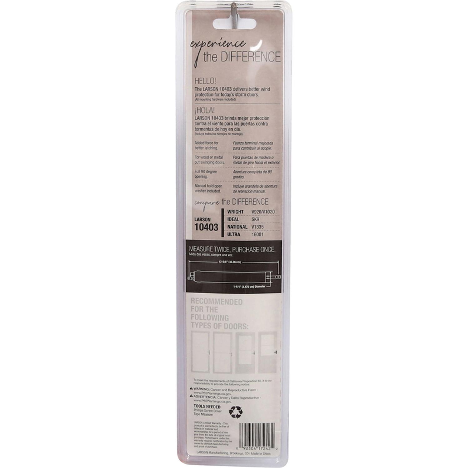 Larson Standard Duty White Aluminum Pneumatic Door Closer