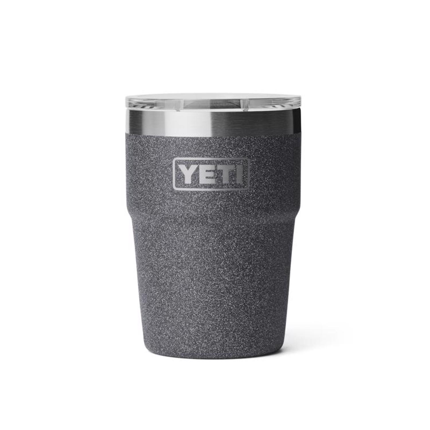 YETI Rambler 16 oz. Black Stone BPA Free Stackable Tumbler with MagSlider Lid