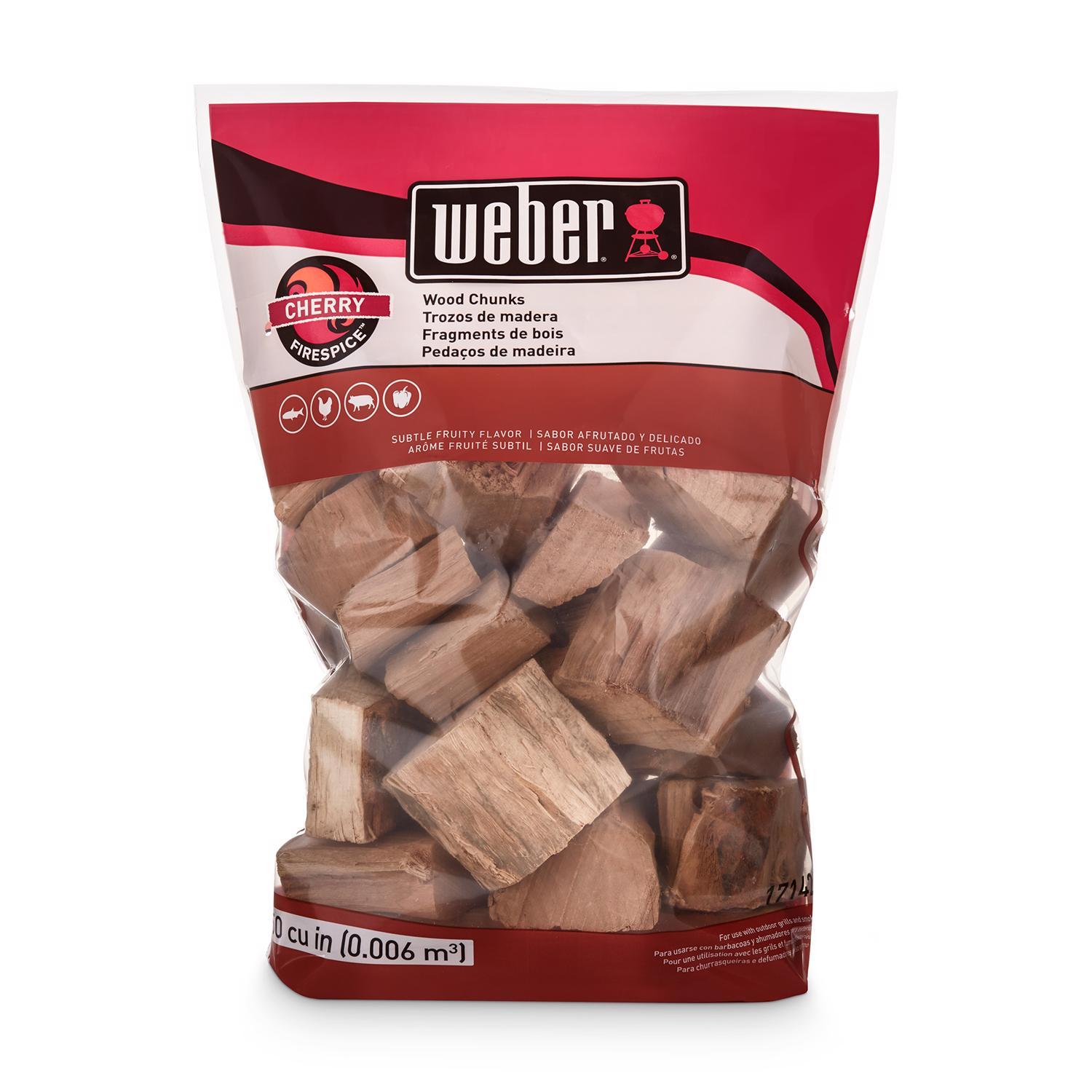 Weber Firespice All Natural Cherry Wood Smoking Chunks 350 cu in