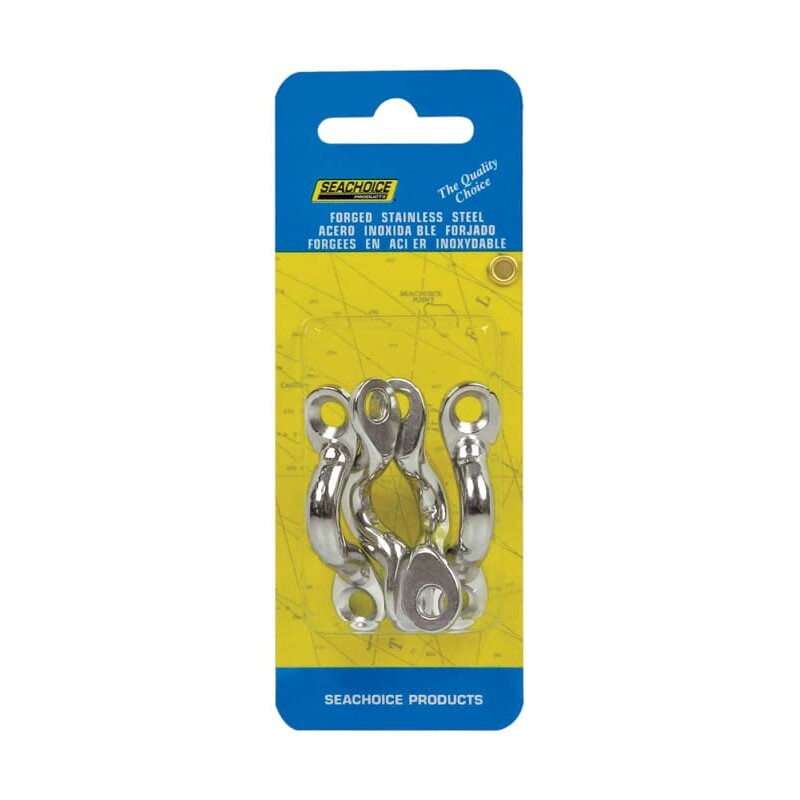 Seachoice Stainless Steel 1-7/8 in. L X 3/8 in. W Eye Straps 4 pk